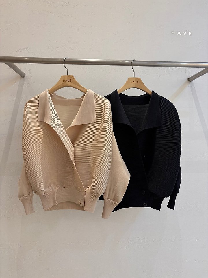 Lune Pleats Double Collar Jacket by Have for Women - view 3