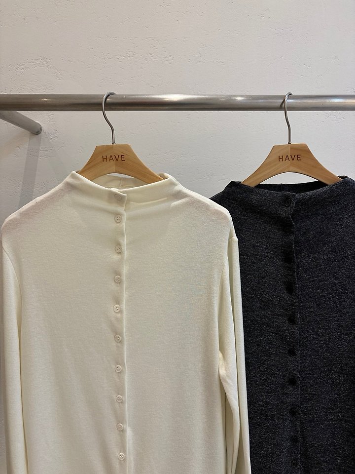 Wool Button Tee by Have for Women - view 2