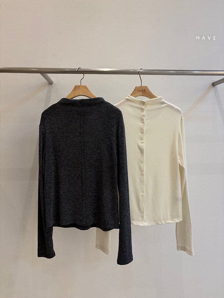 Wool Button Tee by Have for Women - view 4