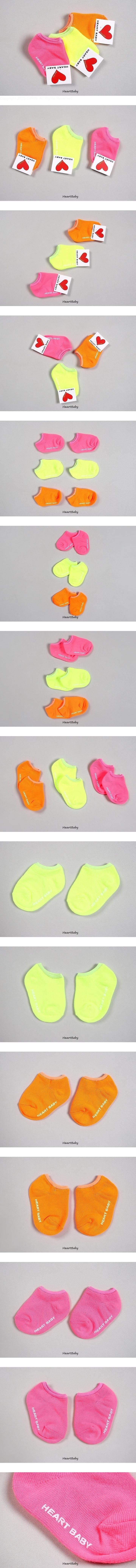 Neon Footies (Set of 3) by Heart Baby for Baby - view 1