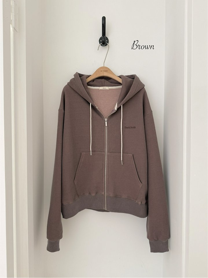 Fleece Pigment Hooded Zip-Up by Hiyann for Women - view 2