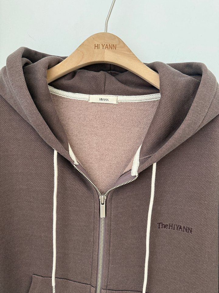 Fleece Pigment Hooded Zip-Up by Hiyann for Women - view 4
