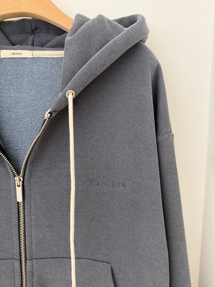 Fleece Pigment Hooded Zip-Up by Hiyann for Women - view 8