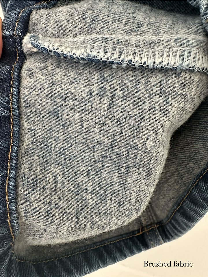 Fleece Cut Denim Pants by Hiyann for Women - view 4