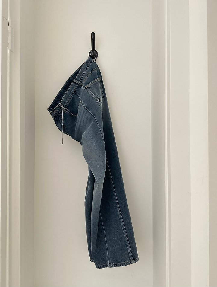 Fleece Cut Denim Pants by Hiyann for Women - view 6