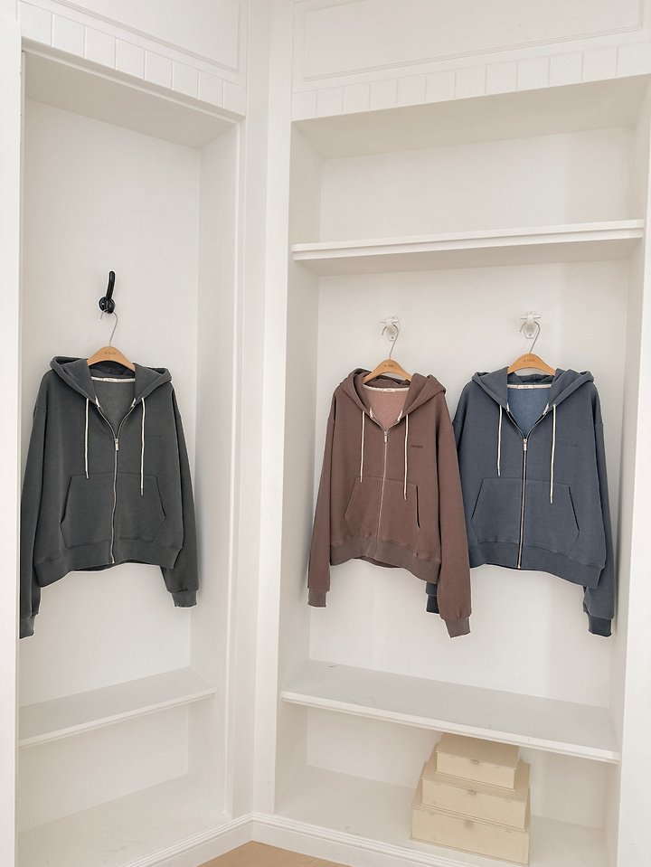 Fleece Pigment Hooded Zip-Up by Hiyann for Women - view 11