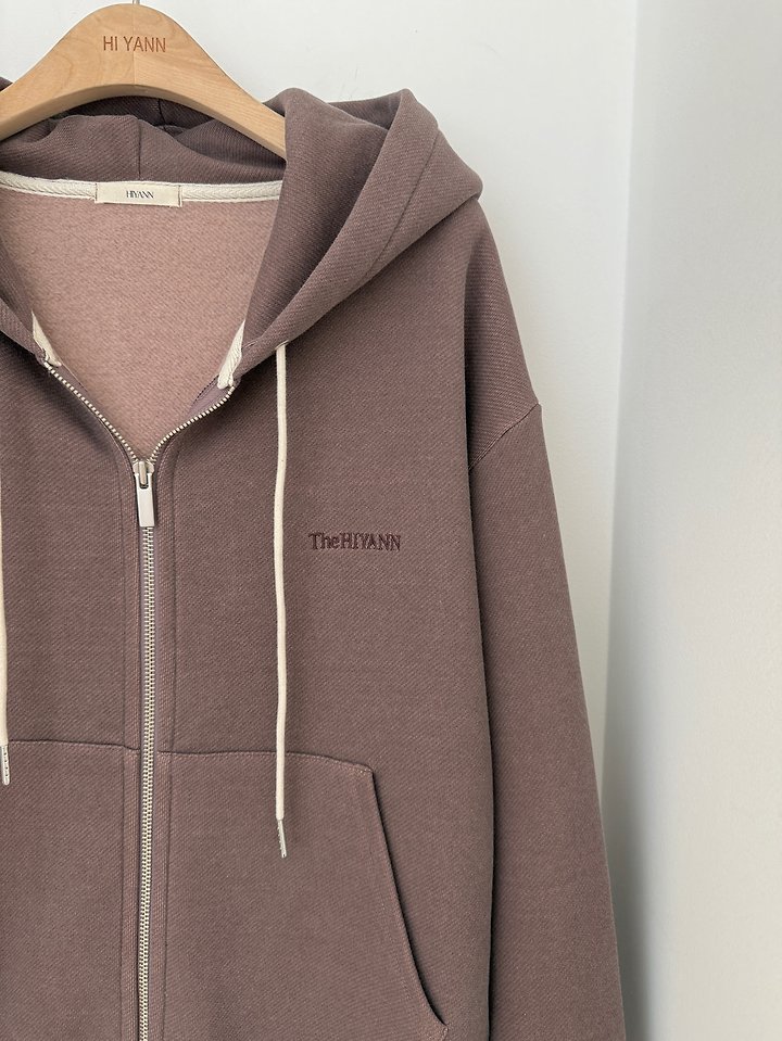 Fleece Pigment Hooded Zip-Up by Hiyann for Women - view 3