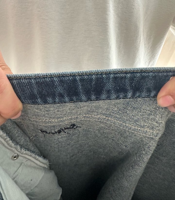 Fleece Cut Denim Pants by Hiyann for Women - view 5
