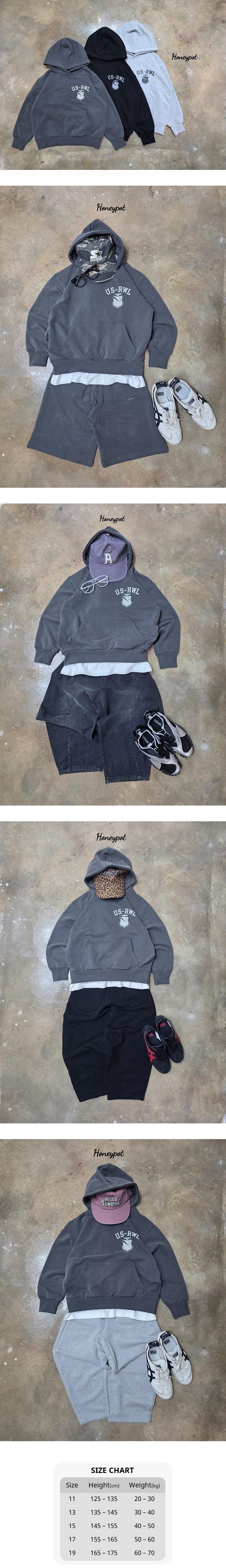 US Hooded Tee-Charcoal by Honeypot for Child - view 1