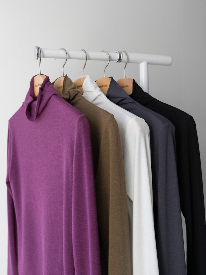 Button Sleeve Wool High-Neck Top by Inssense for Women - view 11