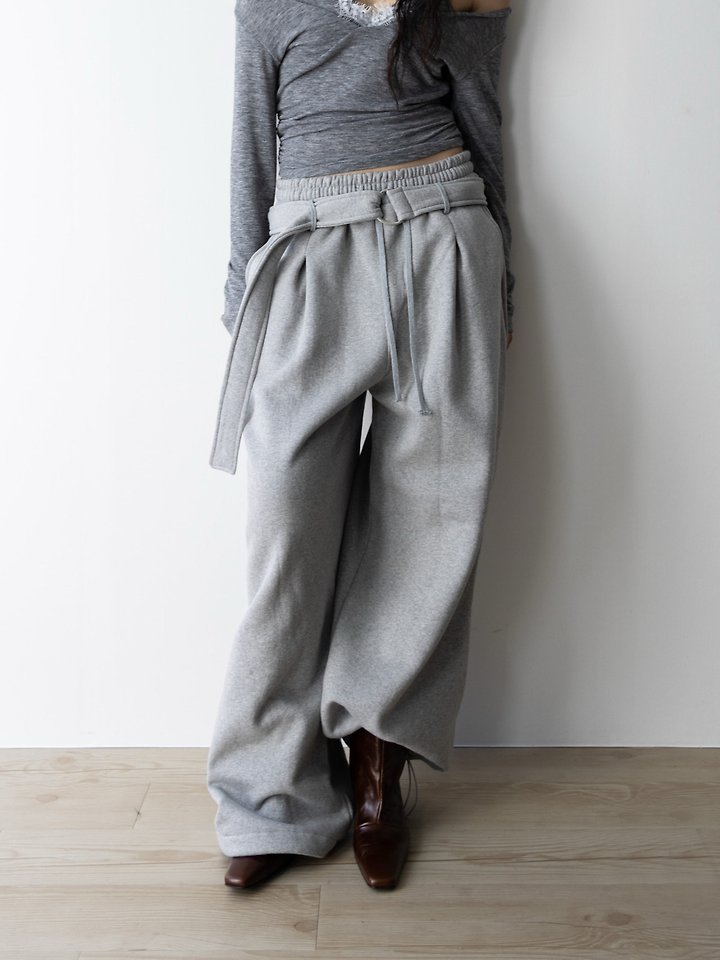 Premium Heavy Weight Belted Sweat Pants by Inssense for Women - view 7