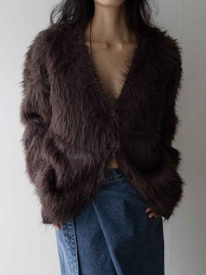Brushed Fur Knit Cardigan by Inssense for Women - view 12
