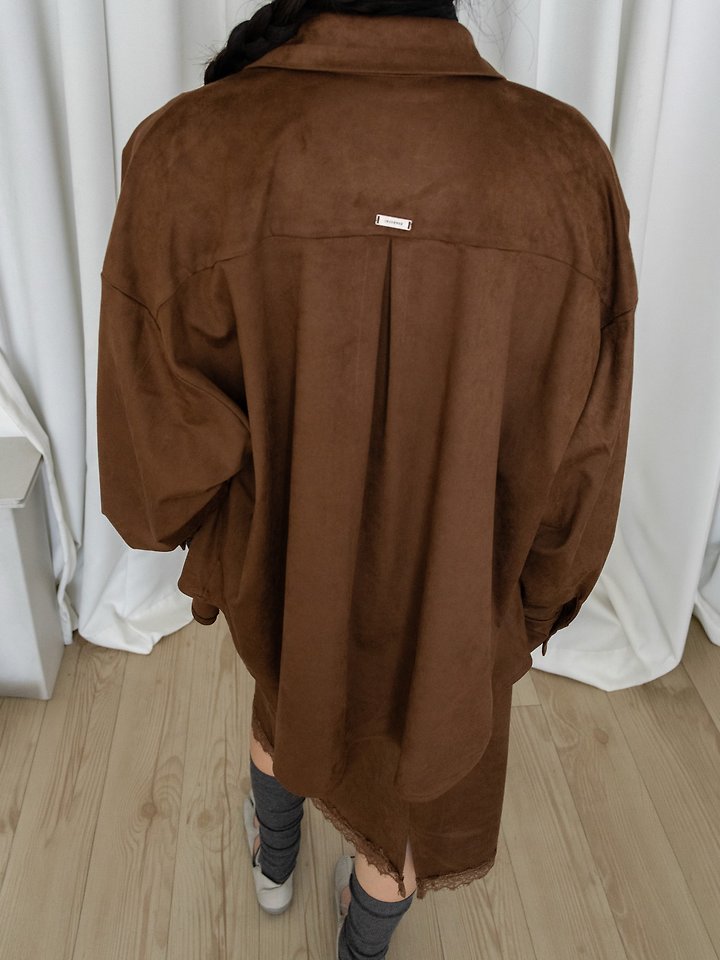 Oversized Suede Shirt by Inssense for Women - view 3