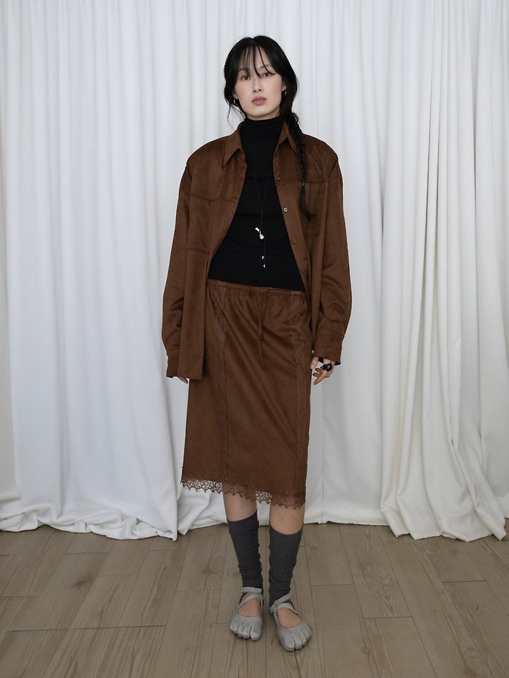 Oversized Suede Shirt by Inssense for Women - view 7