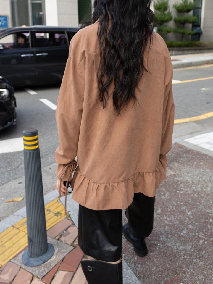 Suede Pintuck Shirring Blouse by Inssense for Women - view 7
