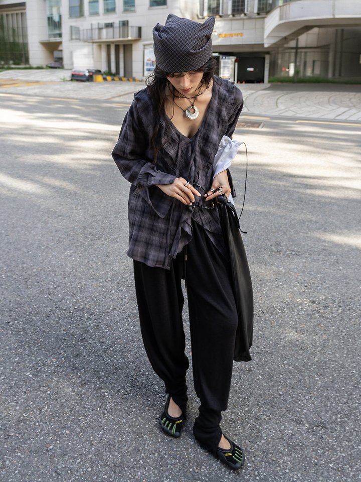 2Way Button Warmer Knit Harem Pants by Inssense for Women - view 2