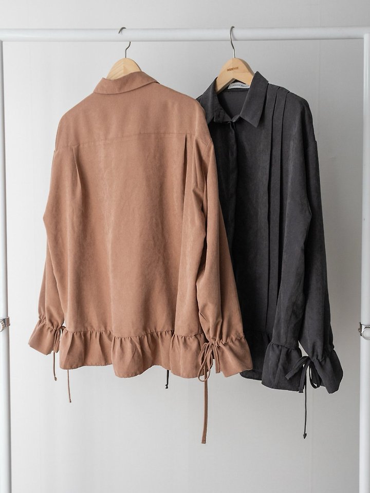 Suede Pintuck Shirring Blouse by Inssense for Women - view 11