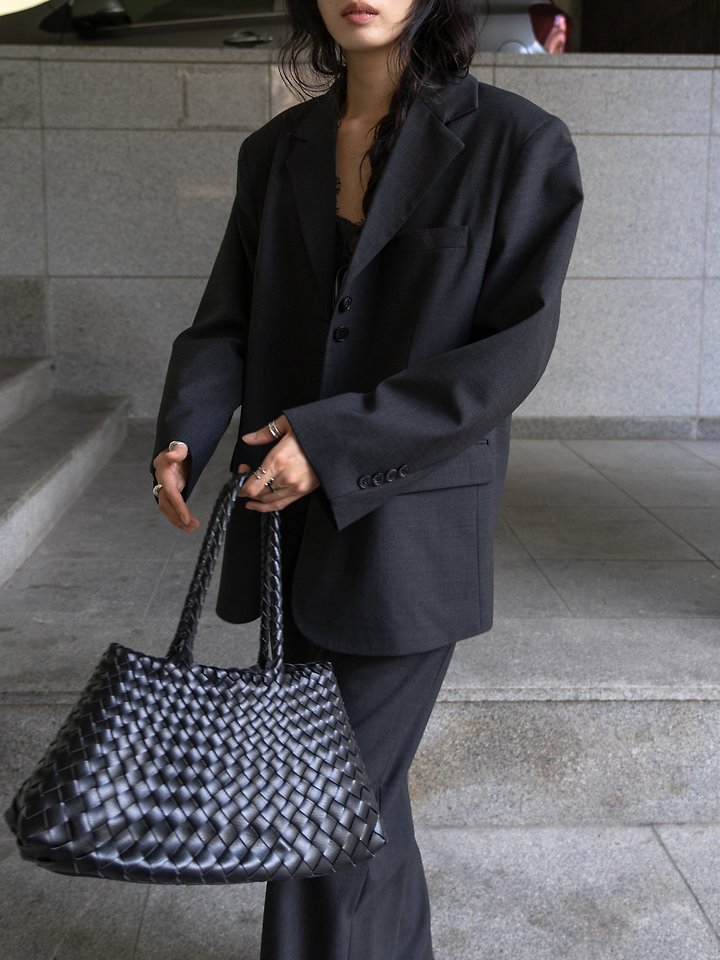 Atelier Curved Wool Blazer by Inssense for Women - view 4
