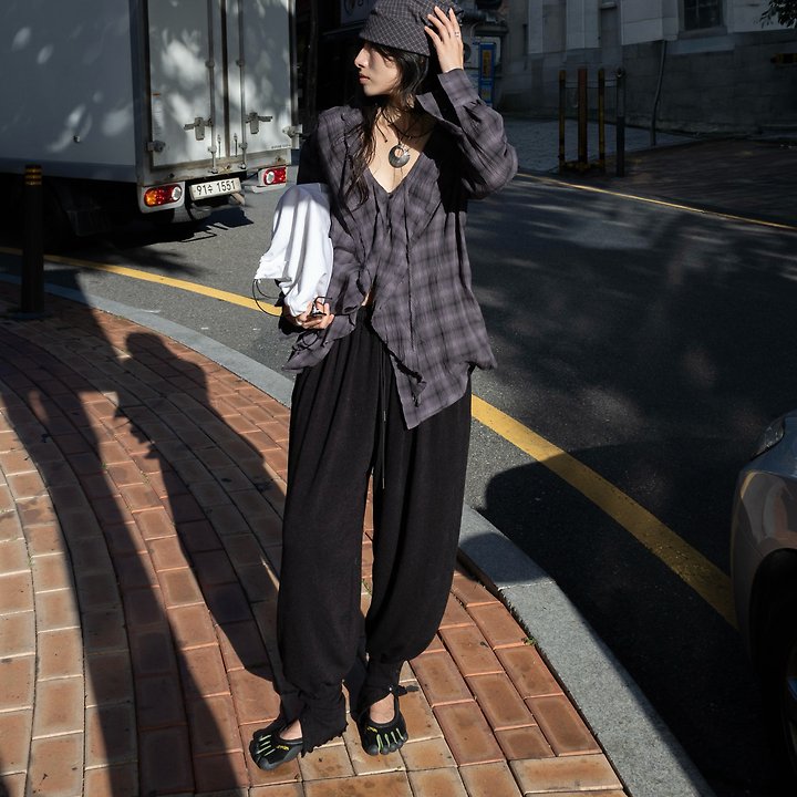 2Way Button Warmer Knit Harem Pants by Inssense for Women - view 7