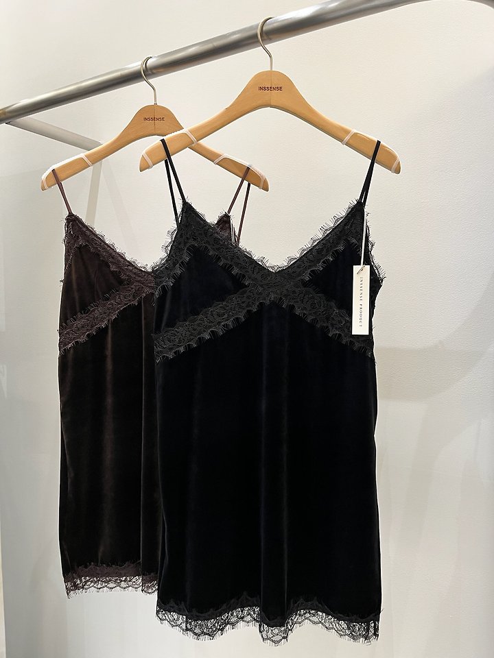 Velvet Lace Side Slit Sleeveless Top by Inssense for Women - view 11