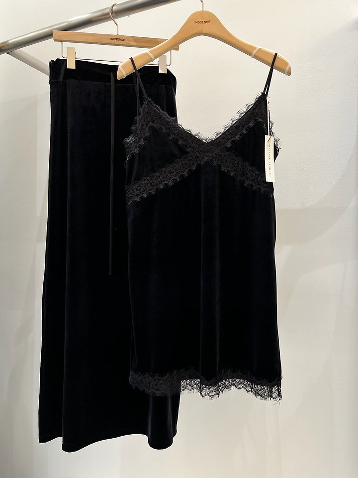 Velvet Lace Side Slit Sleeveless Top by Inssense for Women - view 12