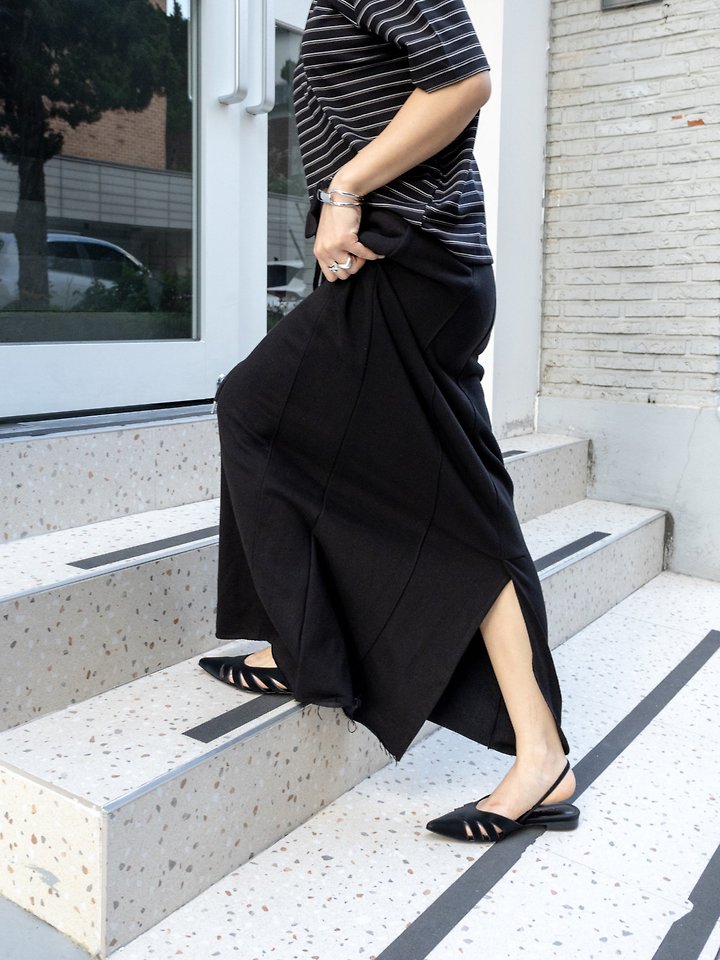 Strap 2-Way Pocket Sweat Maxi Skirt by Inssense for Women - view 12