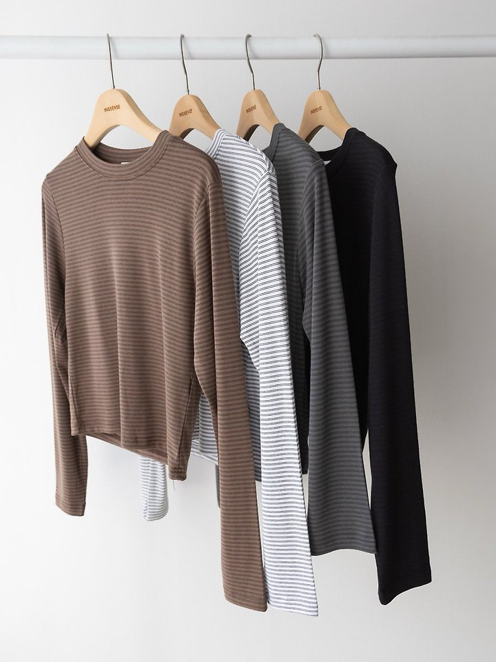 Soft Tencel Stripe Long Sleeve T by Inssense for Women - view 7