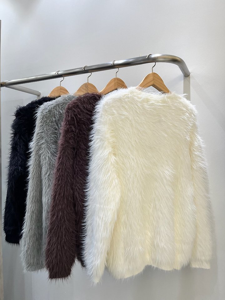 Brushed Fur Knit Cardigan by Inssense for Women - view 9