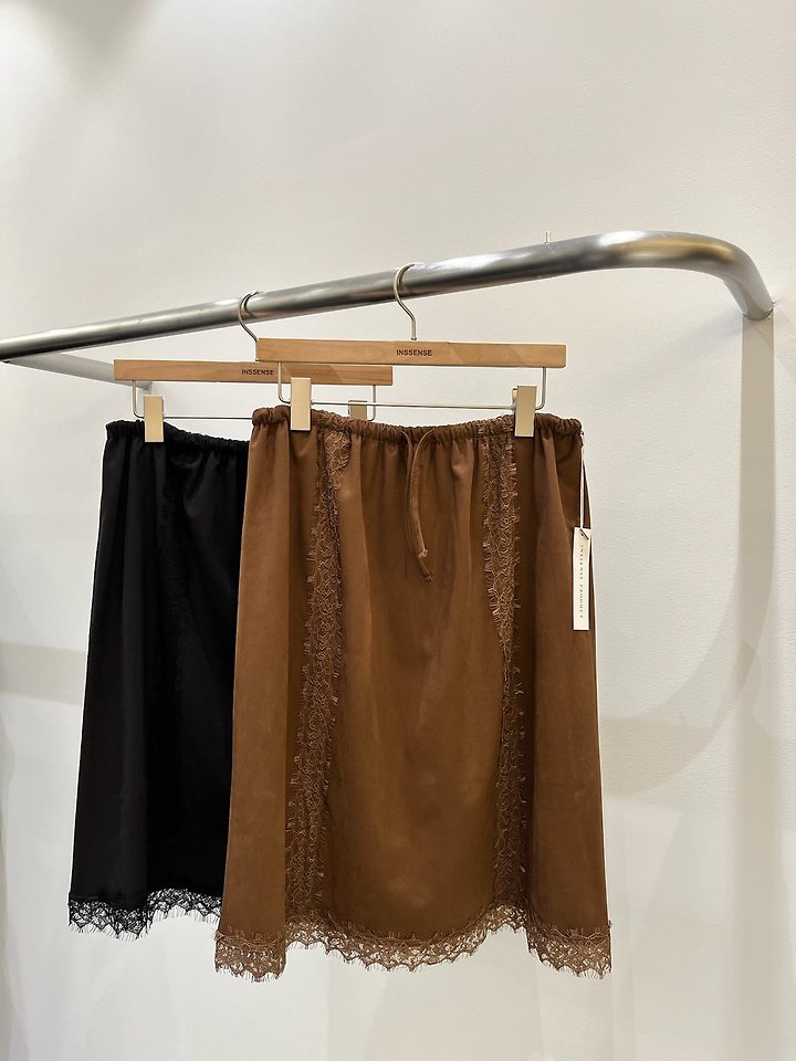 Suede Lace Banded Midi Skirt by Inssense for Women - view 7