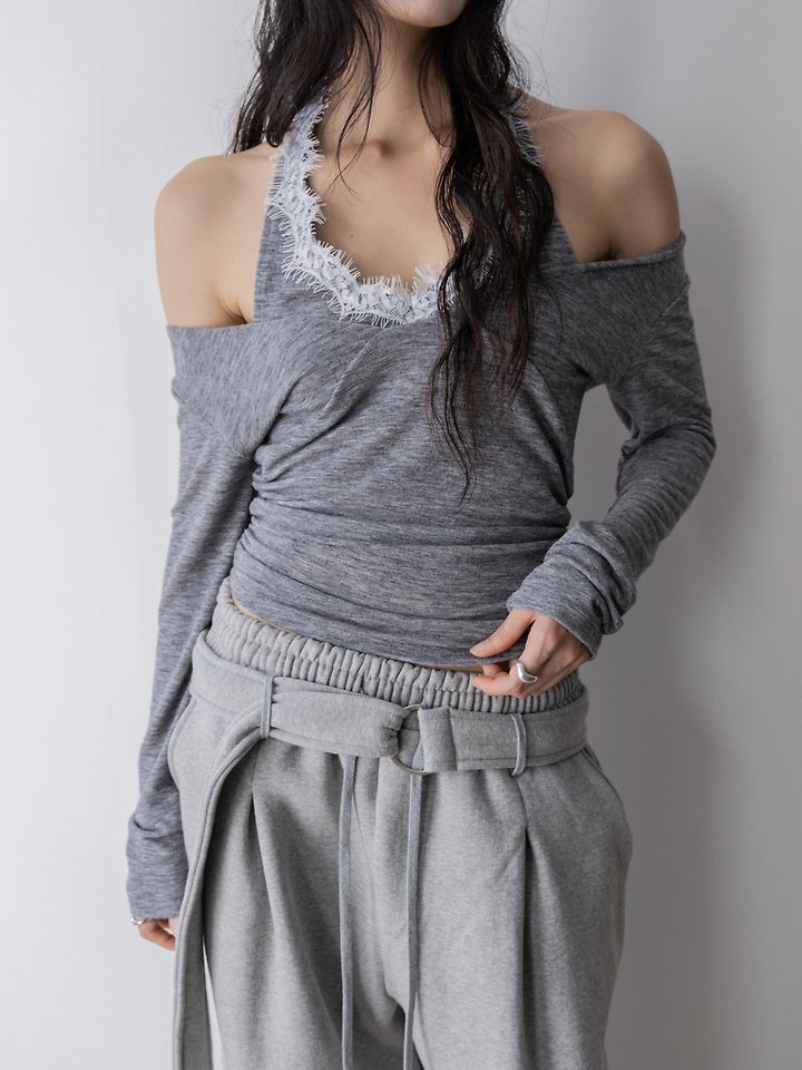 Lace Halter Layered Soft Top by Inssense for Women - view 2