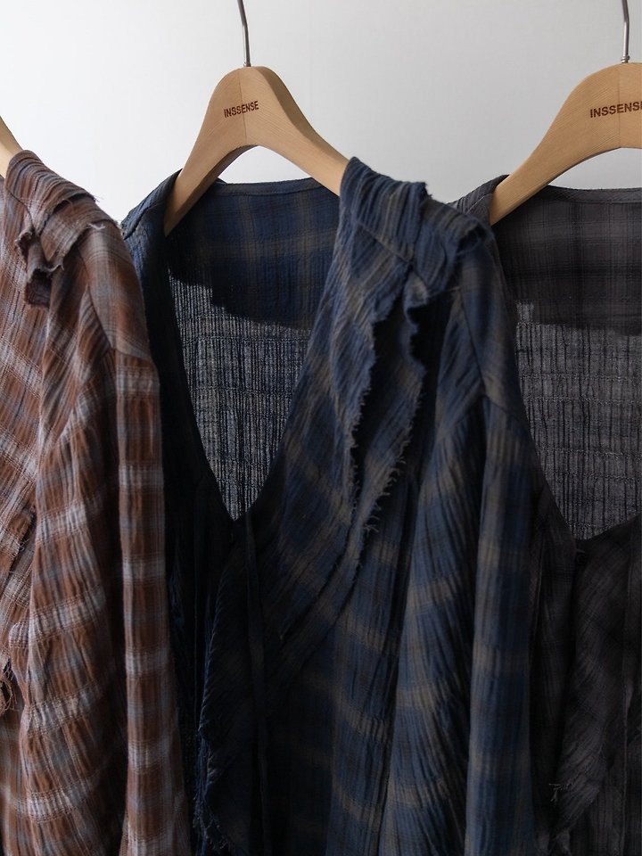 Washed Crinkle Check Ruffle Blouse by Inssense for Women - view 12