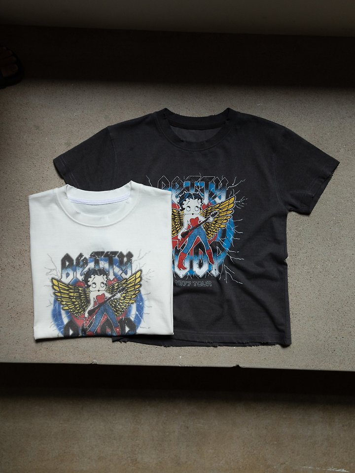 Pigment Distressed Betty Rock Tour T-Shirt by Inssense for Women - view 12