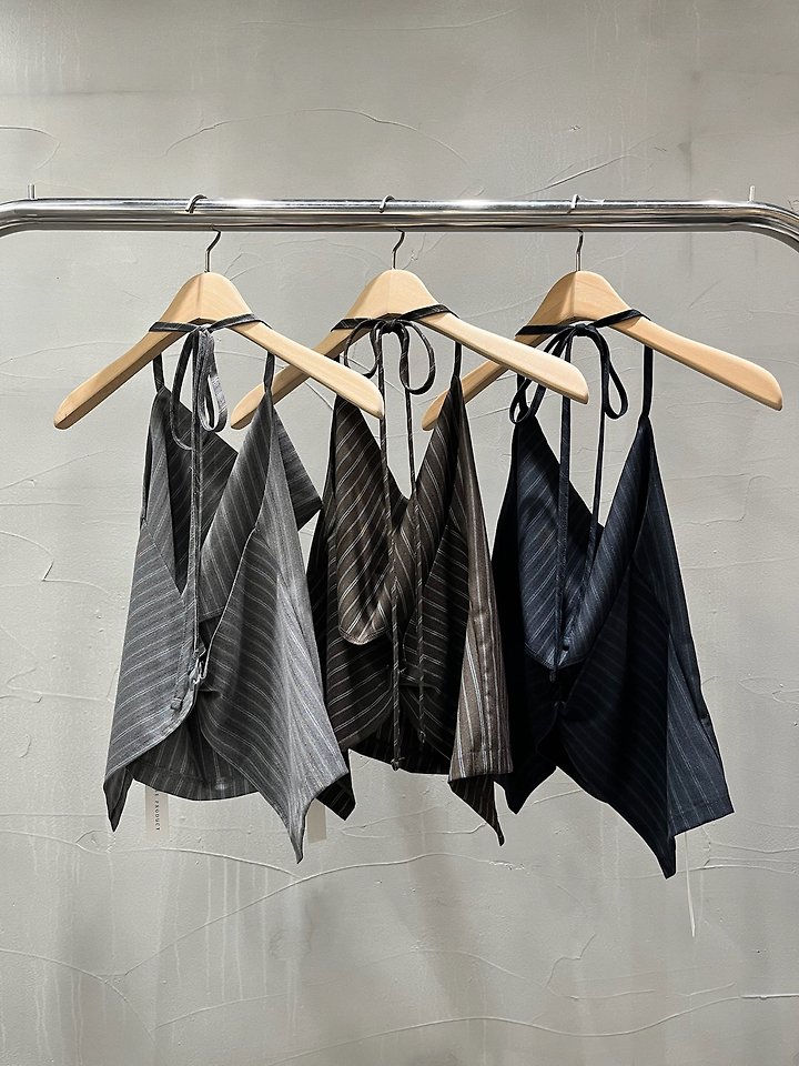 Pinstripe Drape Halter Bustier by Inssense for Women - view 9