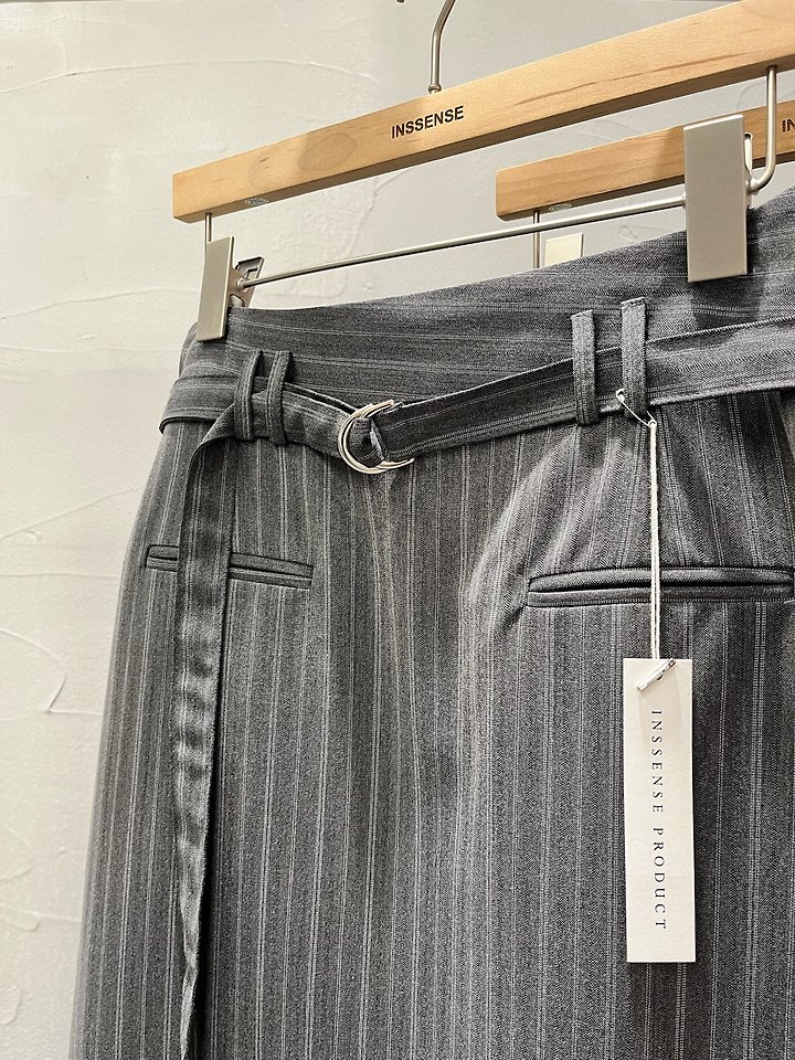 Pinstripe Belted Maxi Skirt by Inssense for Women - view 10