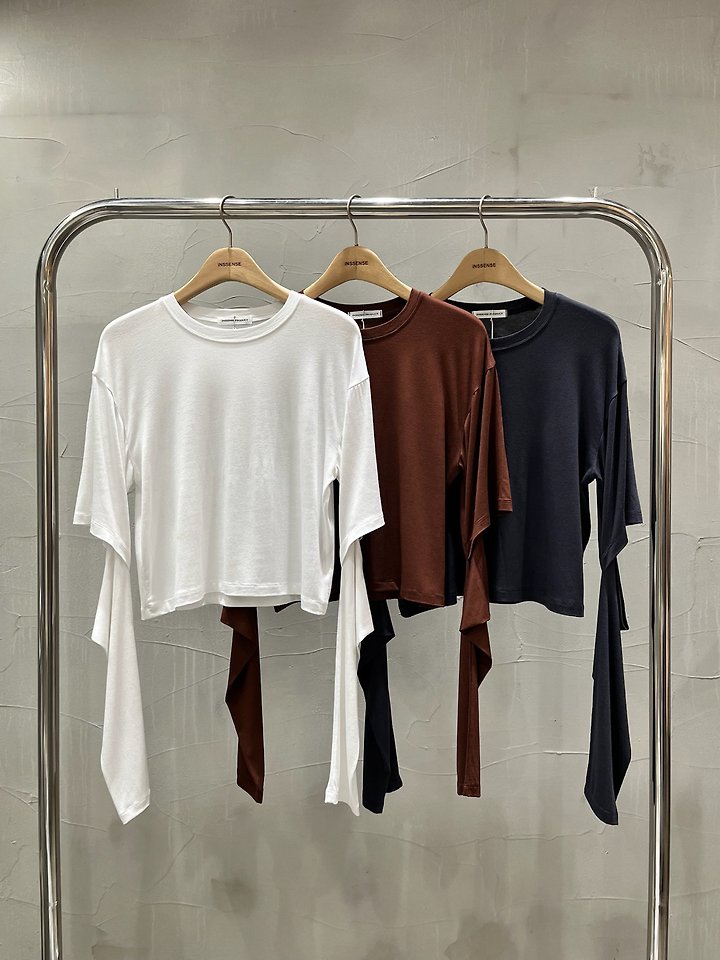 Slit Sleeve Cropped T-Shirt by Inssense for Women - view 4