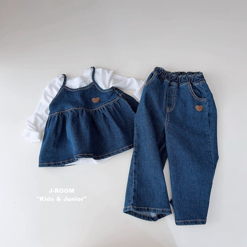 Stretch Label Wide Denim Pants by J-Room for Child - view 3