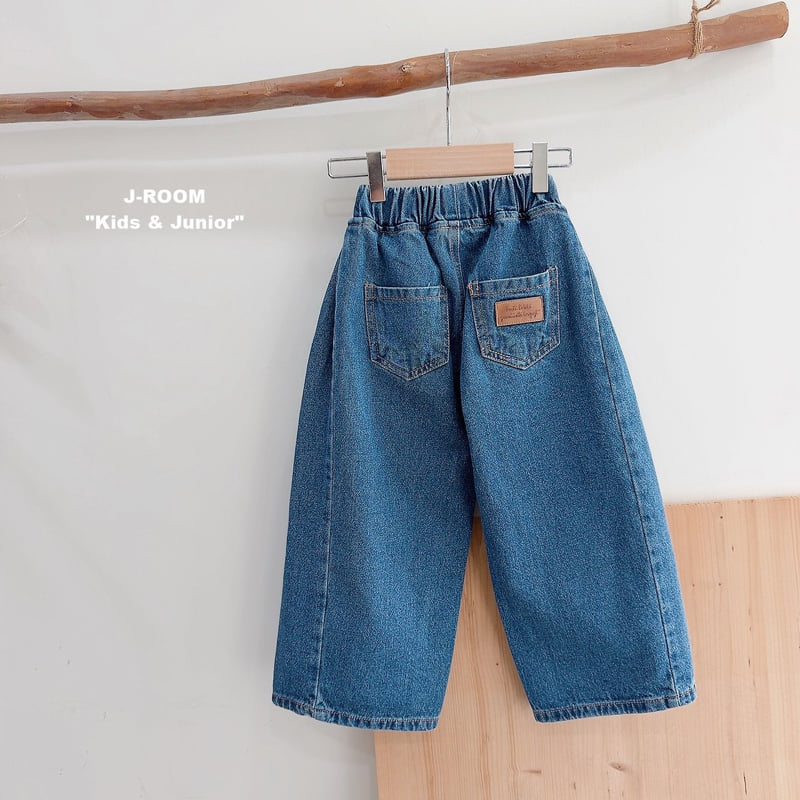 Side Pleats Wide Denim Pants by J-Room for Child - view 8