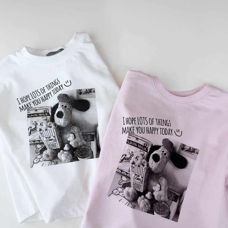 Popcorn Black and White Printed Tee by J-Room for Child - view 4