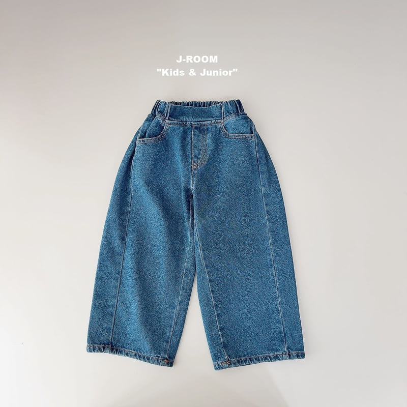 Side Pleats Wide Denim Pants by J-Room for Child - view 1