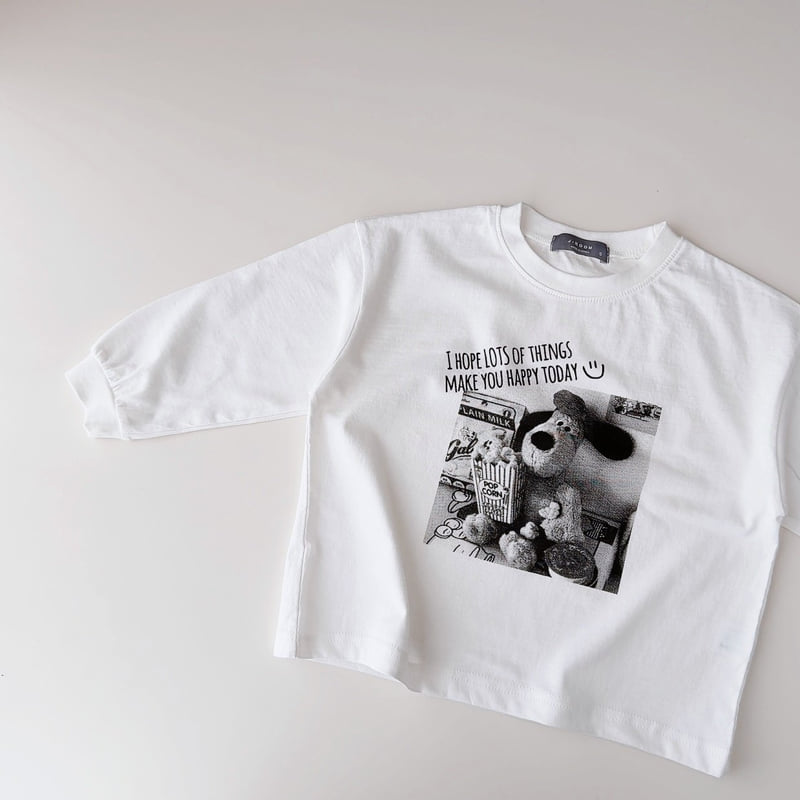 Popcorn Black and White Printed Tee by J-Room for Child - view 10