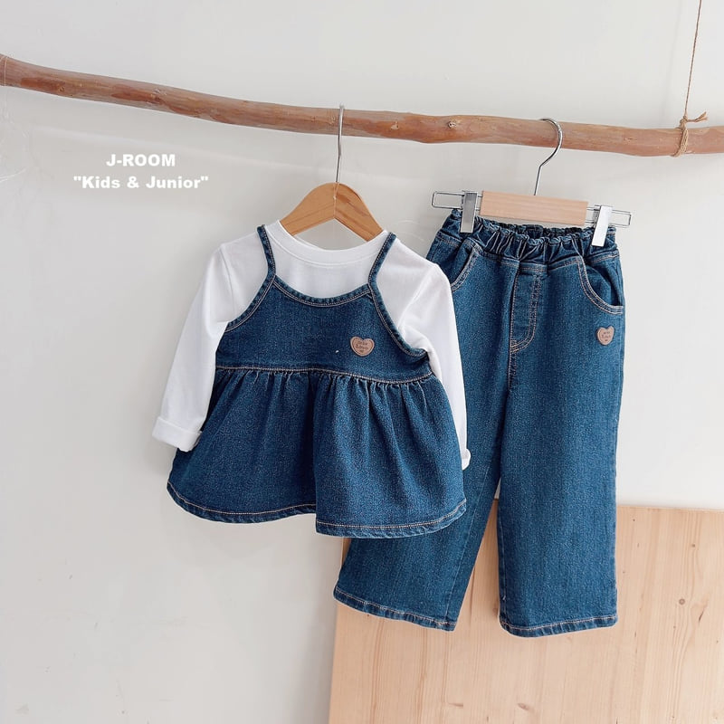 Stretch Label Wide Denim Pants by J-Room for Child - view 7