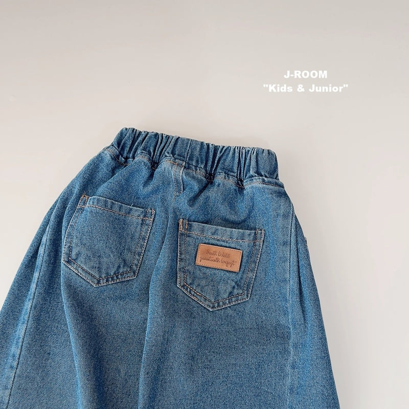 Side Pleats Wide Denim Pants by J-Room for Child - view 4