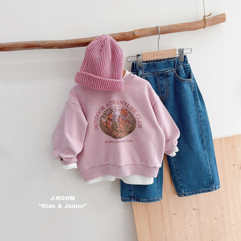 Side Pleats Wide Denim Pants by J-Room for Child - view 5