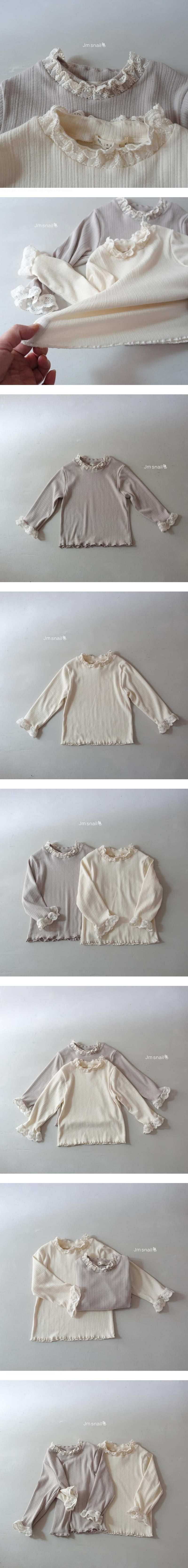 Soft Ribbed Lace Tee by JM Snail for Child - view 1