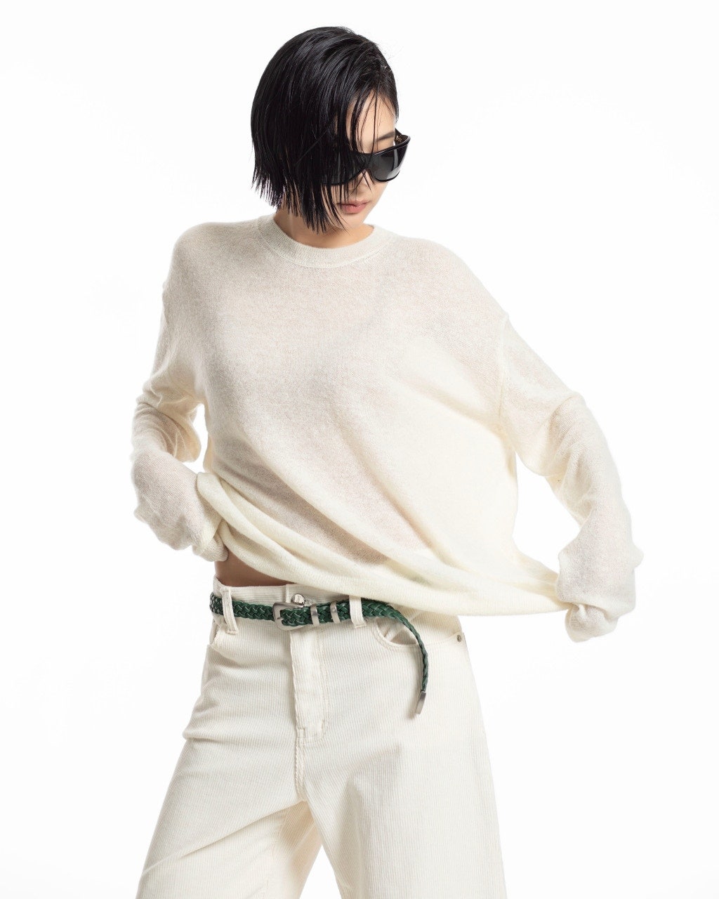 Oversized Baby Alphaca Sheer Knit Pullover by Paper Moon for Women - view 20