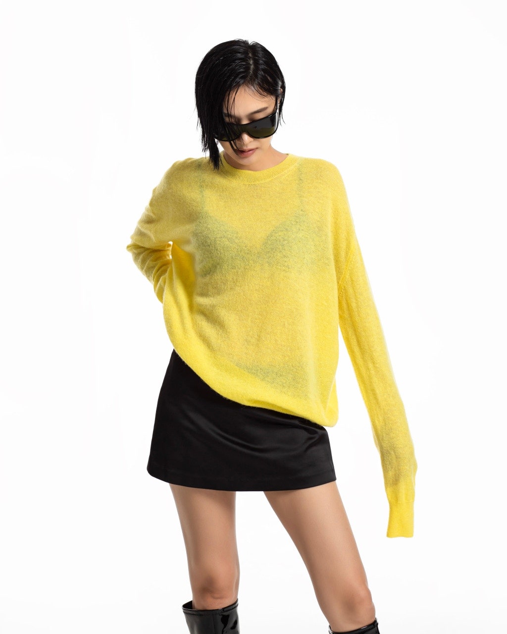 Oversized Baby Alphaca Sheer Knit Pullover by Paper Moon for Women - view 12