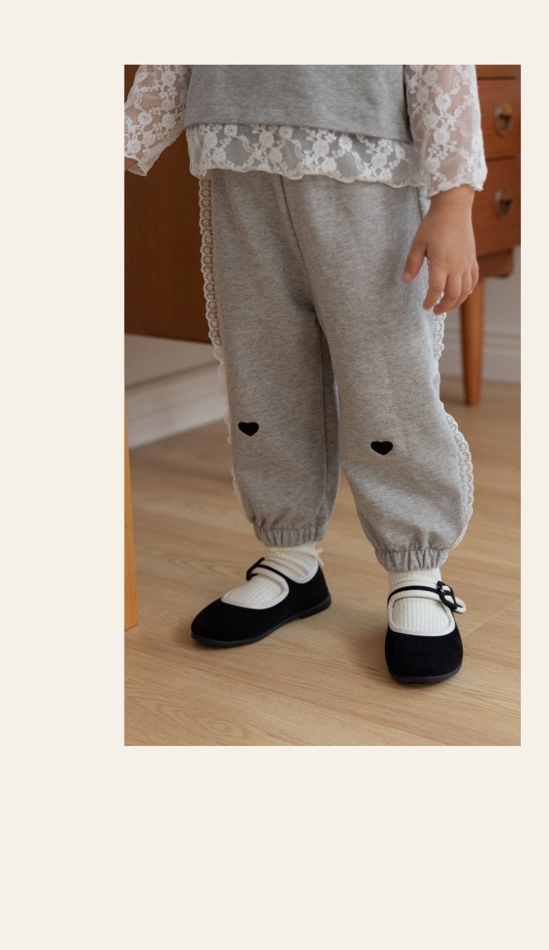 Heart Lace Jogger Pants by Kikimora for Child - view 6