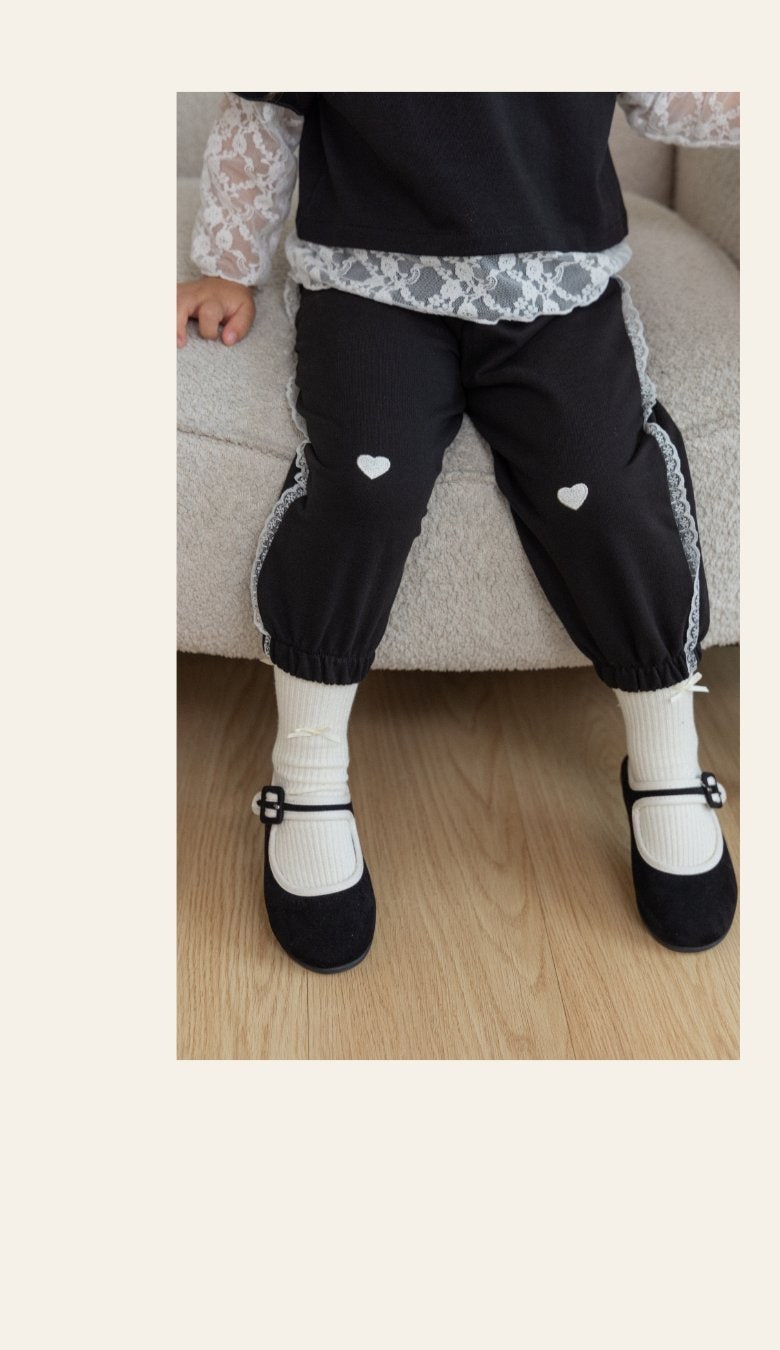 Heart Lace Jogger Pants by Kikimora for Child - view 10