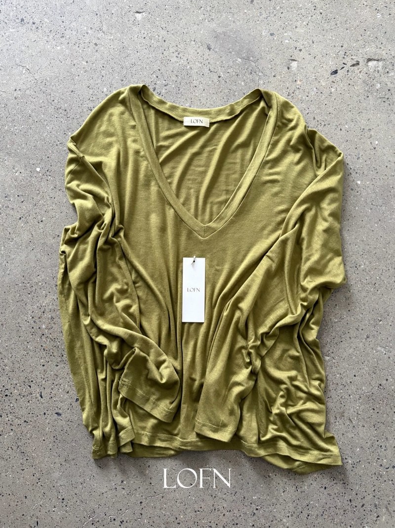 Mumu V-neck Top by Lofn for Women - view 4