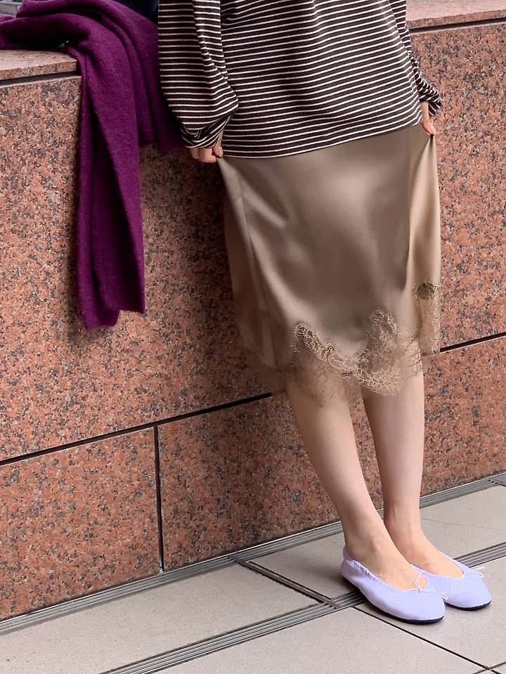 Lita Satin Skirt by Logarden for Women - view 3
